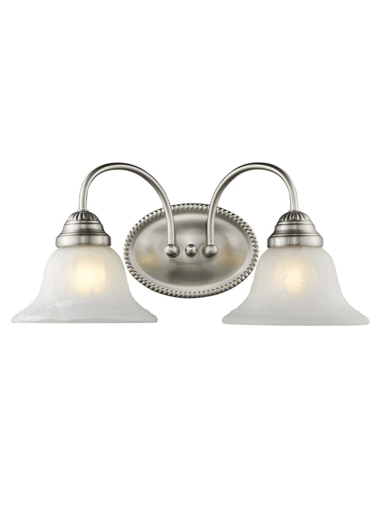Livex Lighting 1532 Nickel Edgemont Bathroom Vanity Bar With 2-Lights