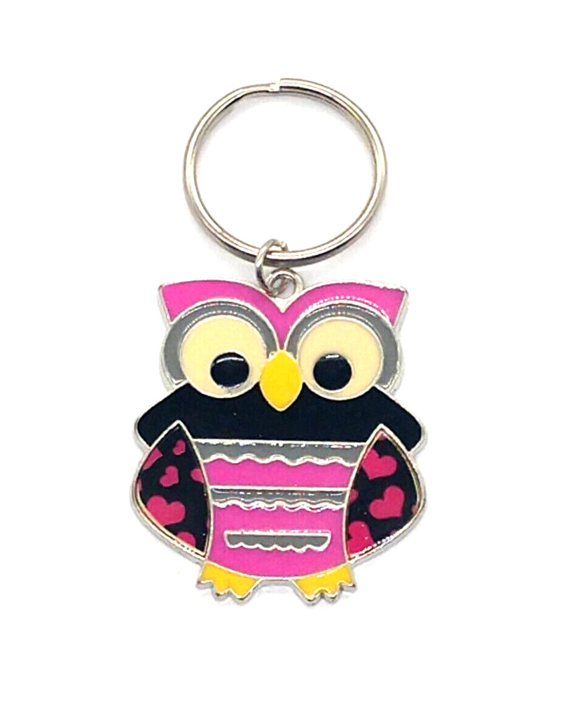 Vintage Colorful Owl Keyring Keychain #2