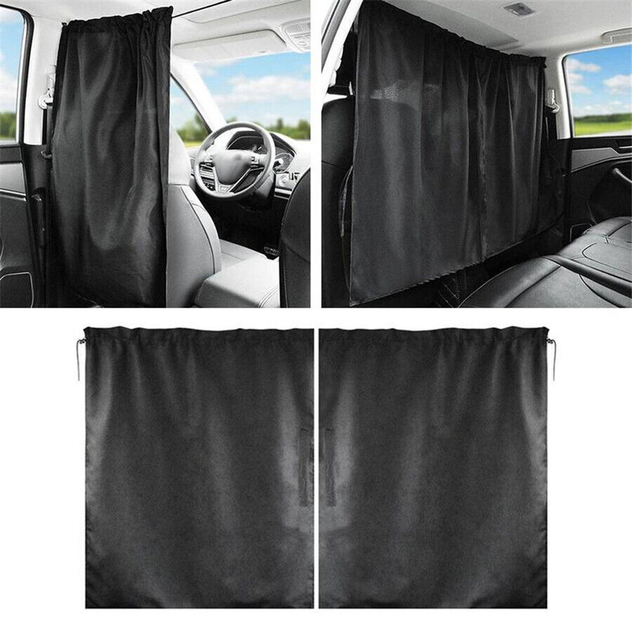 2pcs Car Accessories UV Protection Sun Shade Curtains Partition Privacy Curtain