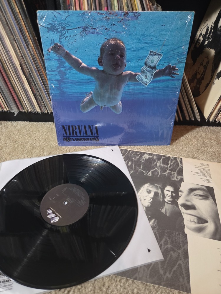 Nirvana Nevermind Lp Vinyl 1991 1st 'RETAIL' Masterdisk Press Shrink/Insert VG+