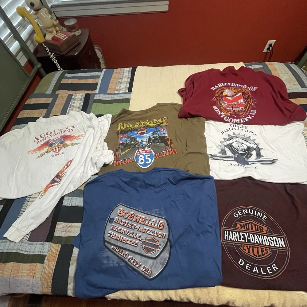 Lot of 6 Harley Davidson Motorcycles Mens T-Shirts 3XL XXXL Great Bundle H-D