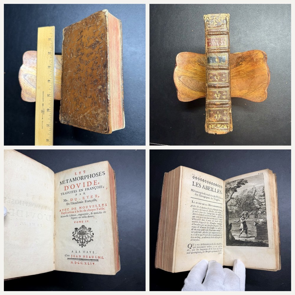 1744 Ovid Metamorphoses French Du Ryer Engravings Tome IV Leather
