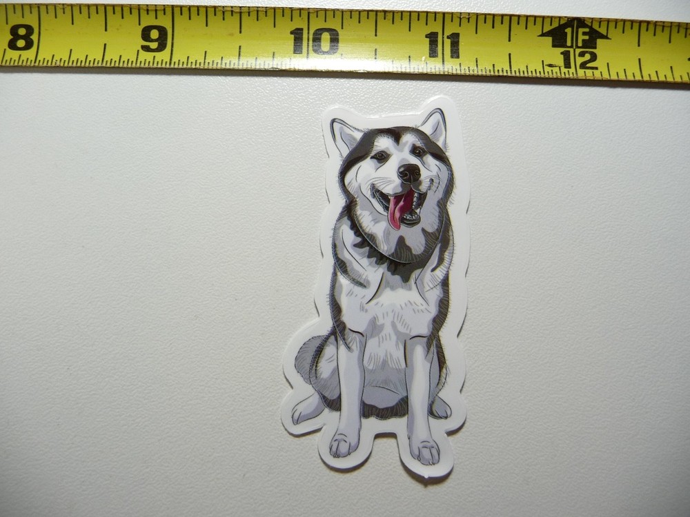 SIBERIAN HUSKY SITTING TONGUE DECAL STICKER DOG PET BEST FRIEND POOCH LAPTOP