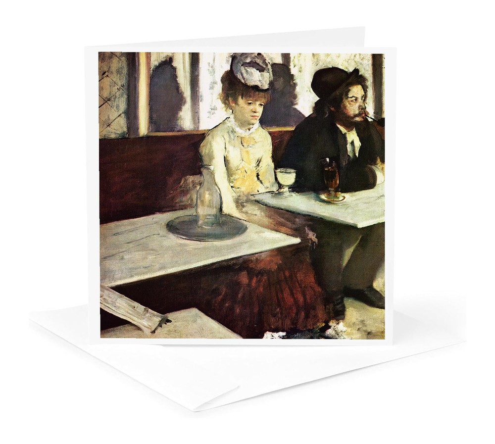 3dRose Edgar Degas Absinthe Inspired Greeting Card-image
