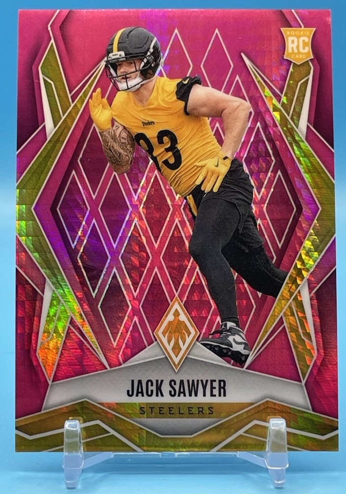 2025 Panini Phoenix Jack Sawyer /299 Pink Hyper RC Steelers #233