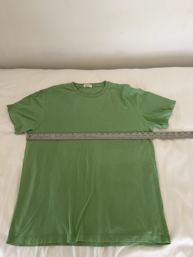 J.CREW Men's Short Sleeve T-Shirt Light Green 100% Cotton, Size Large