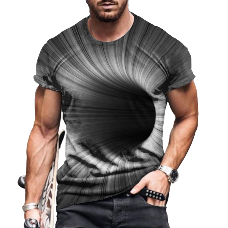 Men T-Shirt Fashion Graphic Print Short Sleeve Active Wear 3D Fitness Shirt Tee