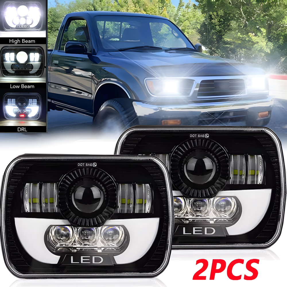 7X6 5x7 LED Headlights Hi-Lo DRL For Toyota Pickup 1982-1995 Truck 4Runner C04