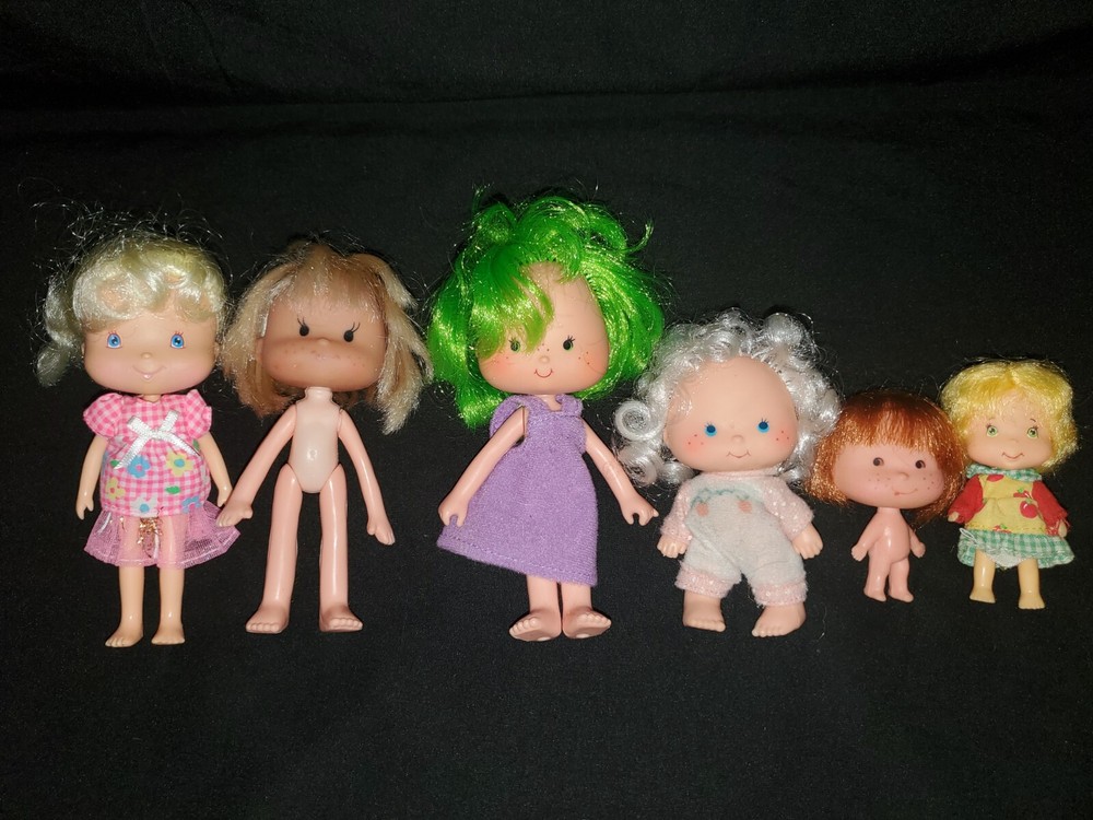 6 Vintage Strawberry Shortcake Dolls, Apple Dumplin, Apricot, Lime Chiffon