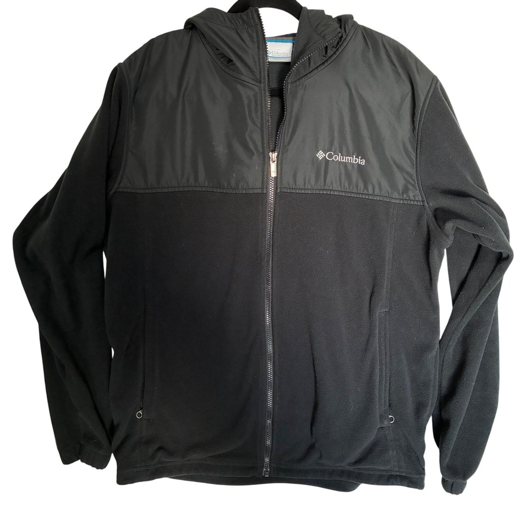 Columbia Men’s Hypervisor Hybrid Fleece Full Zip Jacket Black Fleece Sz L Gorpco
