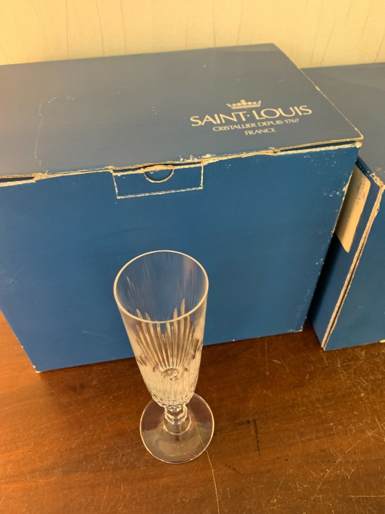 13 Champagne Flutes Model Liane In Crystal From Saint Louis (Price Per Unit)
