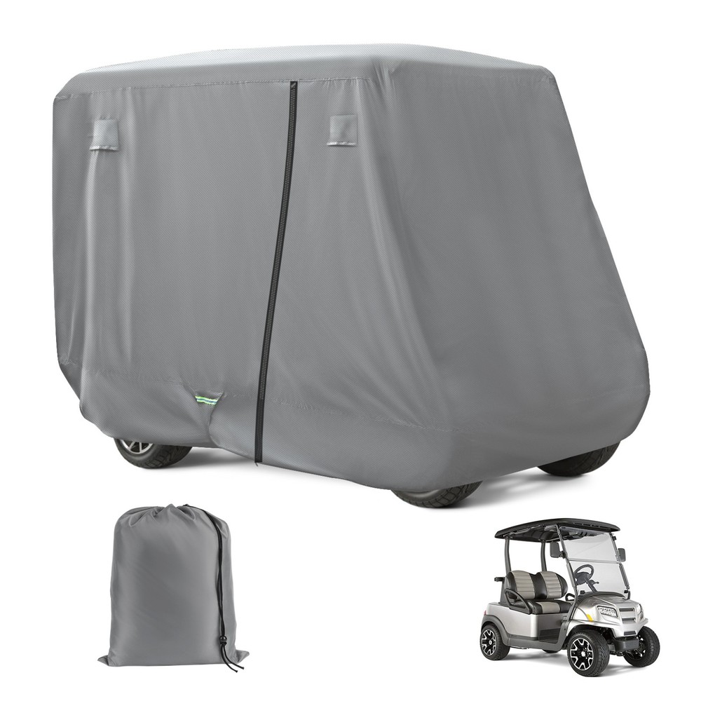 DRIVE UP 420D Gray Waterproof Golf Cart Cover for 2/4 Passengers Yamaha Club Car