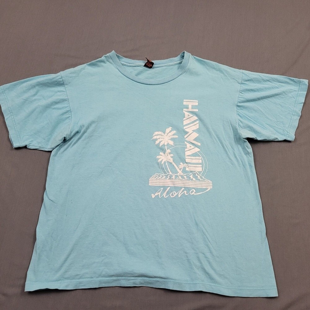 Hawaiian Island Creations HIC T Shirt Mens L Blue Hawaii Aloha Surf Graphic Tee