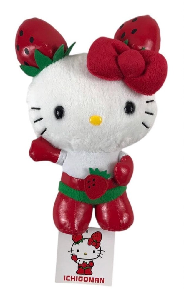 Sanrio Hello Kitty Strawberry Man Plush Toy Tag 24cm Excellent Condition