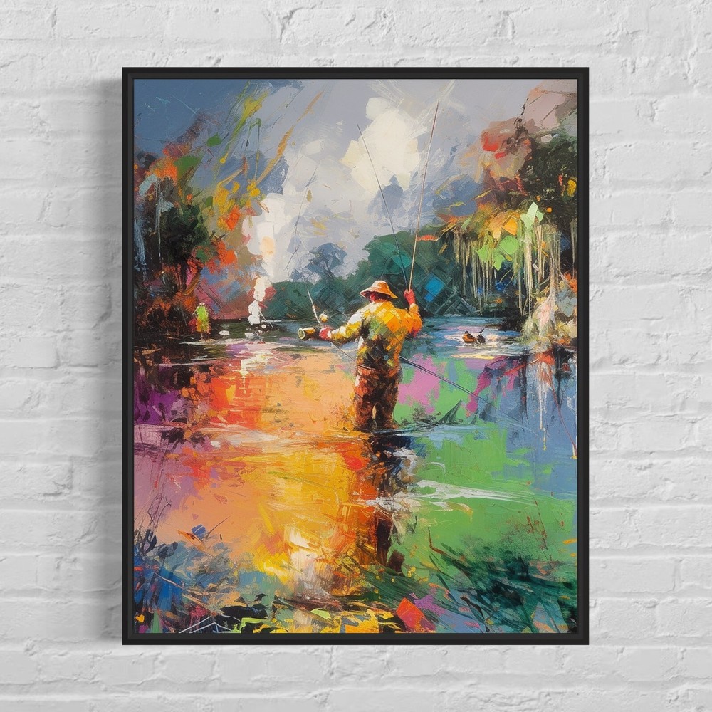 Fishing Colorful Abstract Photo Art Print Poster Wall Art Painting