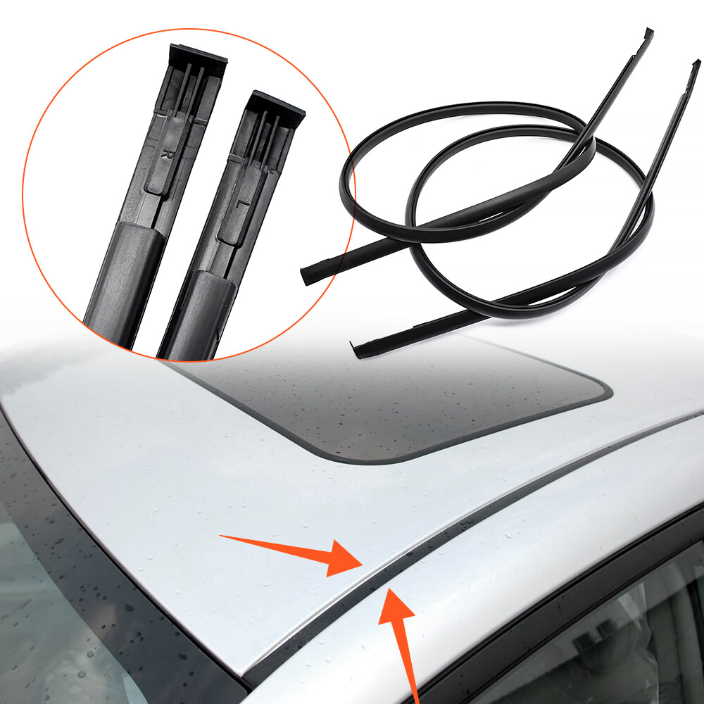 Left&Right Roof Trim Molding Sealant Kit Black For 2003-2008 Toyota Corolla