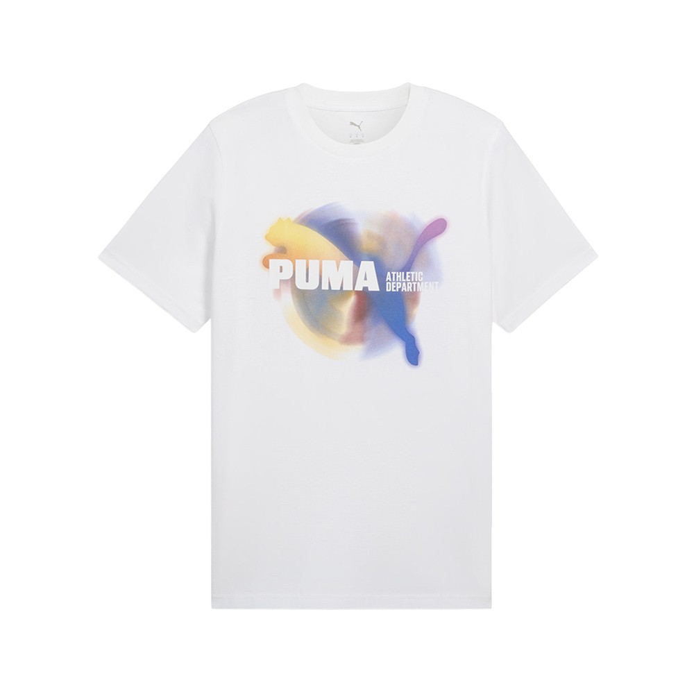 PUMA Spin Crew Neck Short Sleeve T-Shirt Mens White Casual Tops 68650002