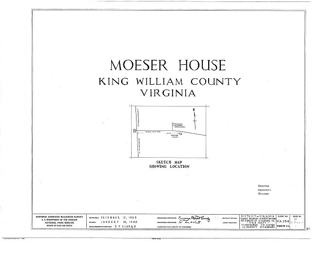 HABS VA,51-RUMF.V,1- sheet 0 6 - Moeser House, State Route 30 vicinity, Aylett,