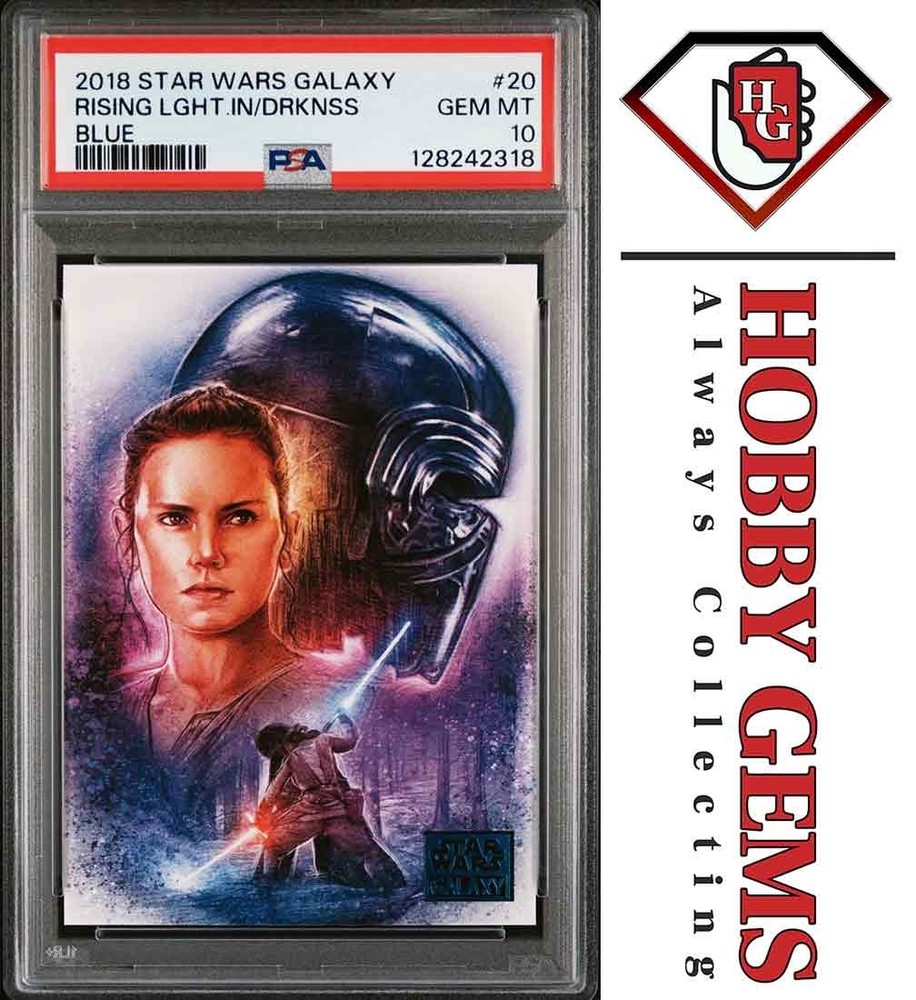 REY KYLO REN PSA 10 2018 Topps Star Wars Galaxy Rising Light Darkness Blue #2 C2