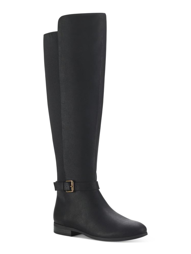 STYLE & COMPANY Womens Black Buckled Strap Kimmball Block Heel Riding Boot 5.5 M