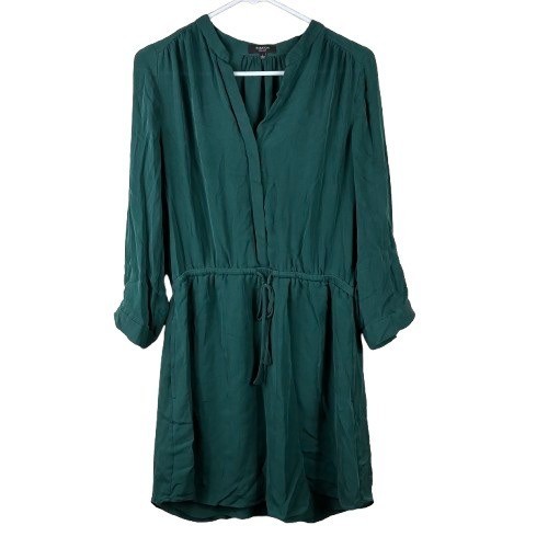 Aritzia Babaton Bennett 100% Silk Forest Green Dress Size L Dreamcore Minimalist