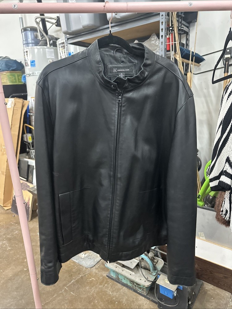 INC International Concepts I.N.C. Genuine Leather Moto Jacket - Men’s XL