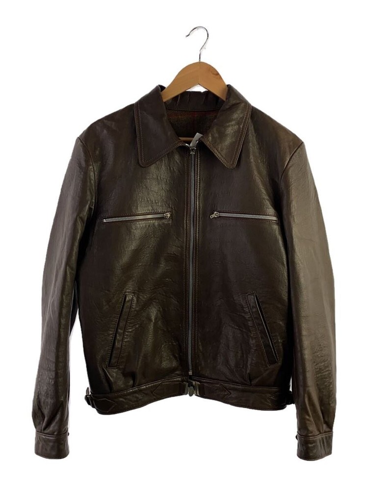 Men's Brown Leather Jacket BRW 547 Size 48