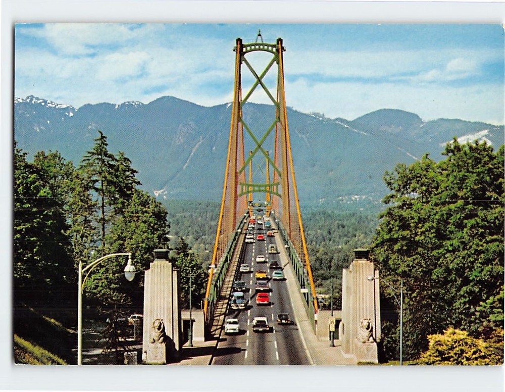 Postcard Lions Gate Bridge Vancouver BC Canada
