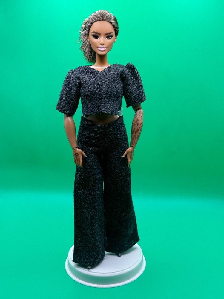 Hand-sewn Denim Set For Barbie Doll ( Curvy Doll )
