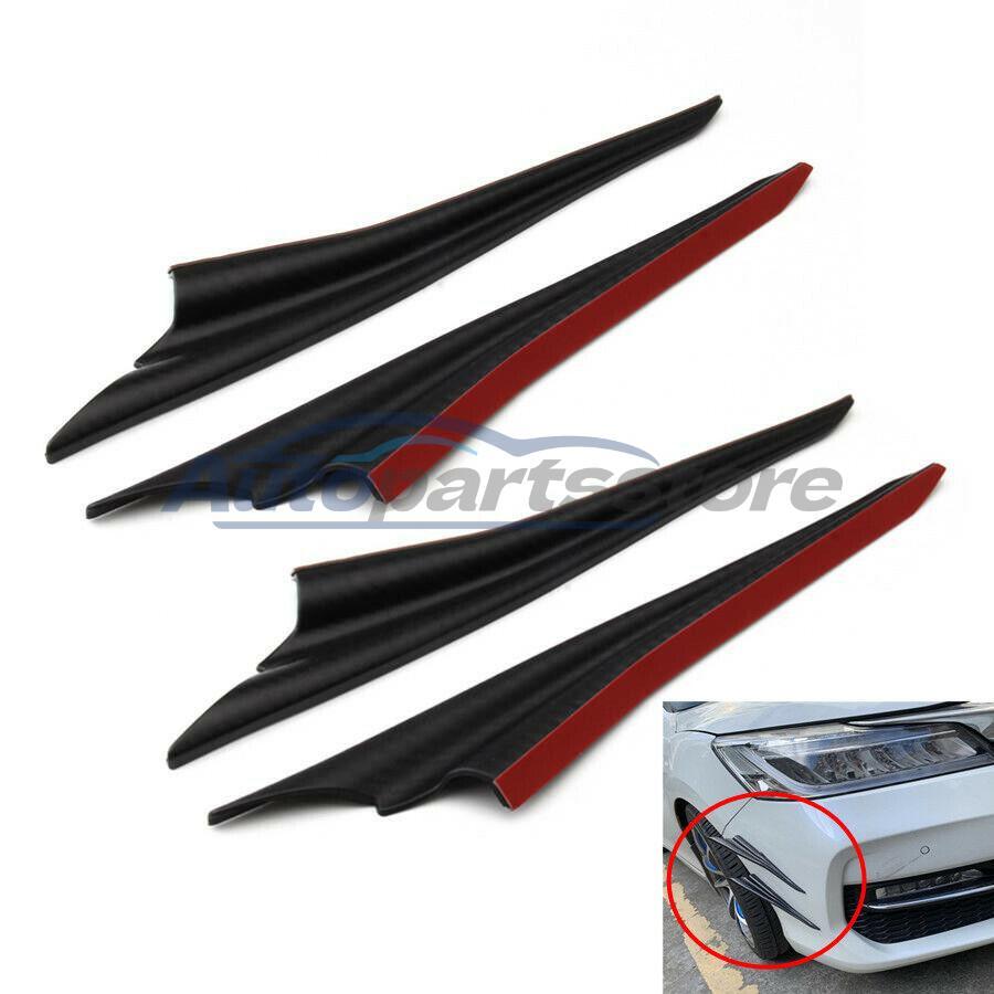 4Pcs Fins Spoiler Wing Lip Splitter Waterproof Universal For Car Front Bumper