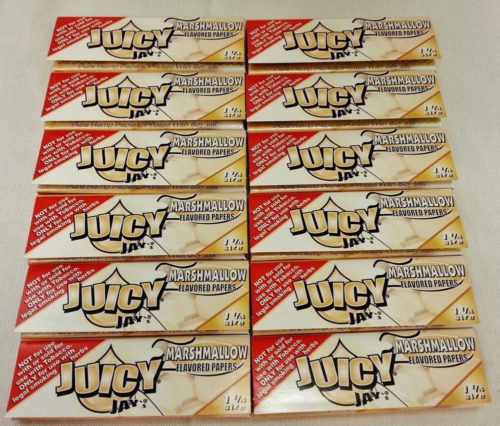 12-Pack Juicy Jay's 1 1/4 Marshmallow Rolling Papers with Free Shipping