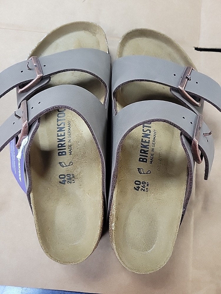 NEW-Birkenstock Arizona Taupe Soft Footbed Suede Leather Women's Sandals shoes