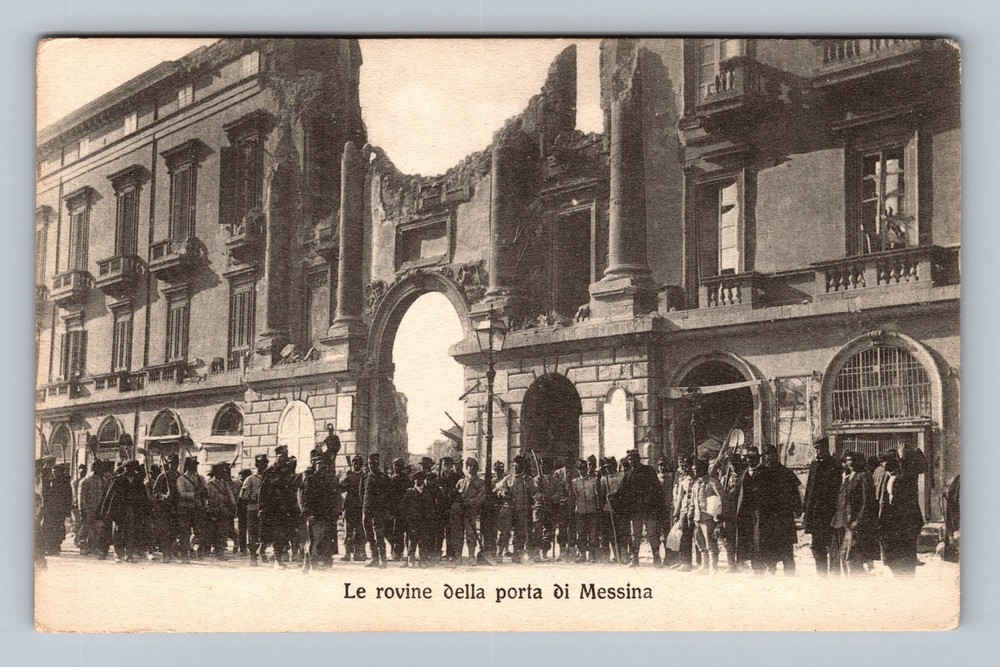 Italy- Messina Ruins Of The Messina Gate Souvenir Postal Old Vintage Postcard