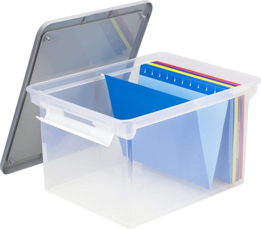 Portable File Tote with Locking Handles, Letter/Legal Files, 18.5 X 14.25 X