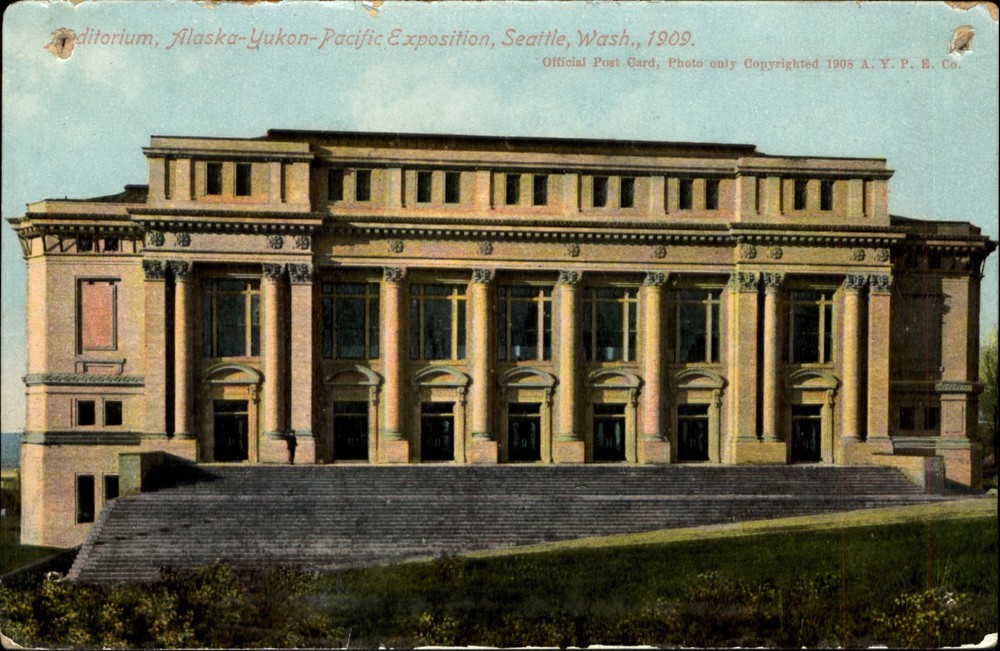 Auditorium Alaska-Yukon-Pacific Exposition Seattle Washington 1909 gel coated