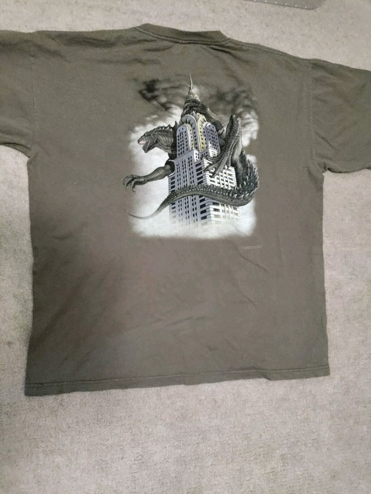 Vintage 1998 Godzilla Taco Bell Promo Tee Olive Green Mens XL  