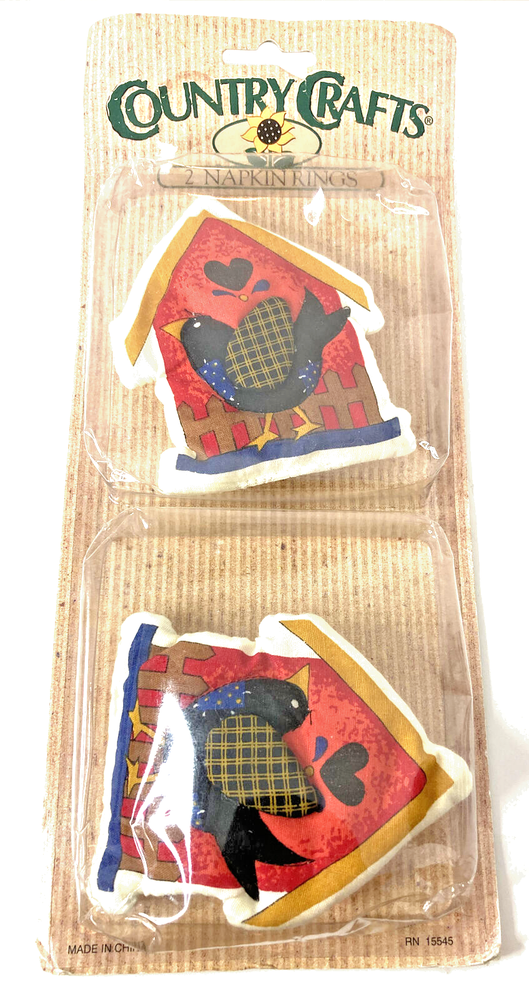 Vintage Soft Bird House napkin Rings Country Farm Farmhouse Decor