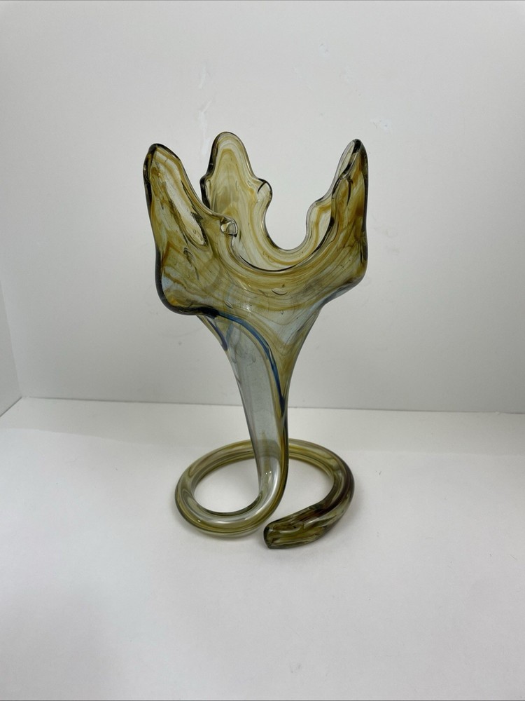 Murano Style Blown Glass Art Vase 12 inches tall -  top 7