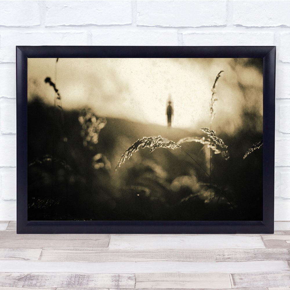 Plants Sepia Person Figure Background Wall Art Print