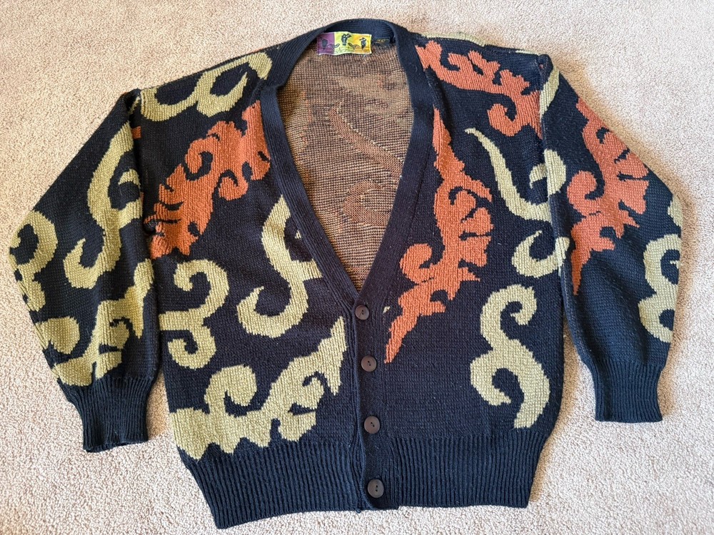 Vintage 70s/80s men’s knit cardigan by policy studio Size Small
