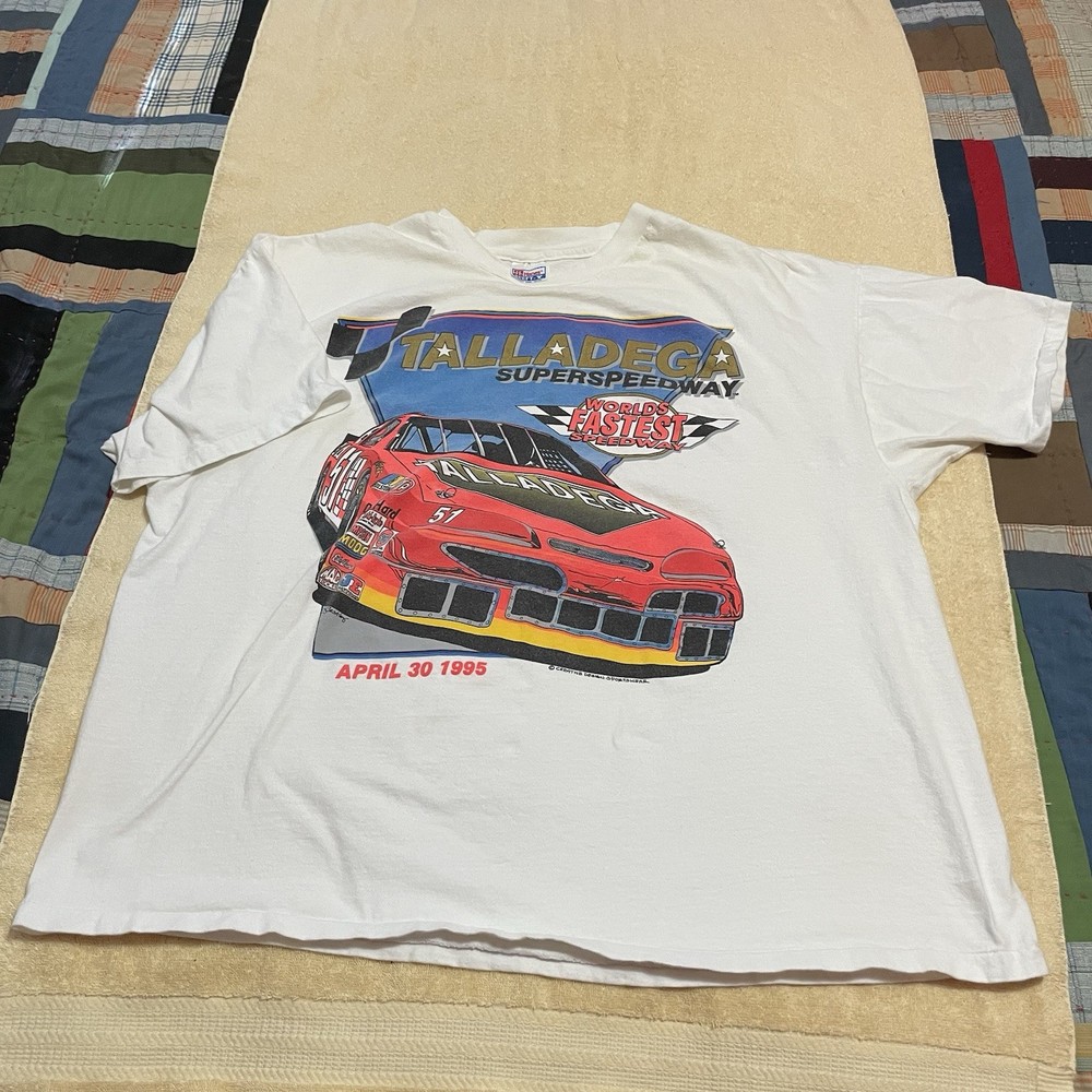 Vintage Hanes 90s Talladega Speedway NASCAR T Shirt XXL XXXL Tee