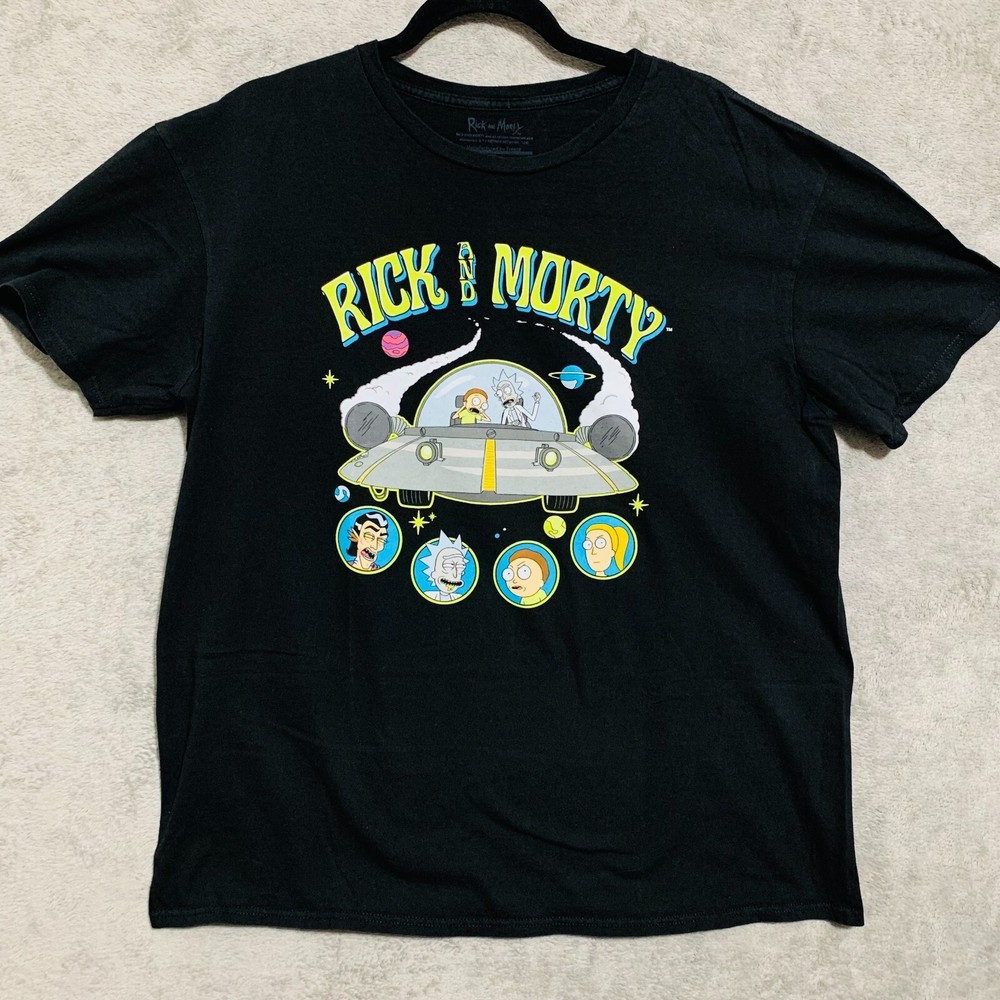 RICK AND MORTY UFO Spaceship T Shirt Size XL Licensed Adult Men's Graphic