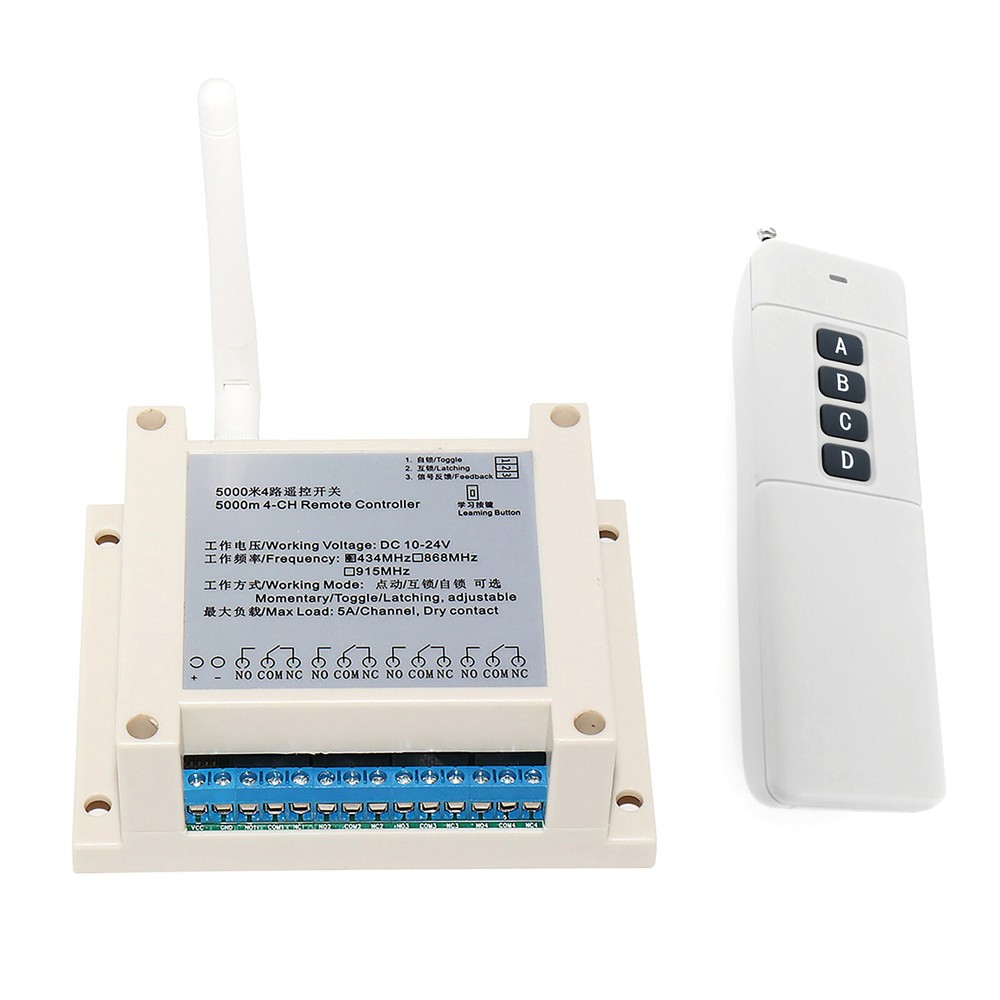 RF Technology 5000m 4CH Wireless Bidirectional FSK Remote Control LED Switch