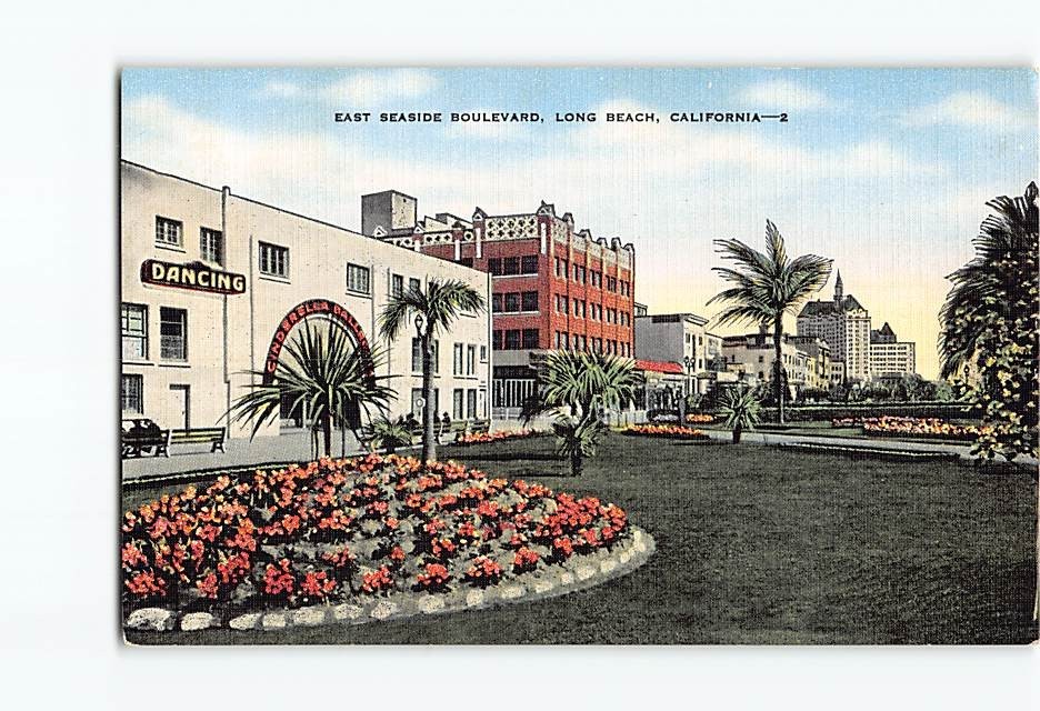 Postcard East Seaside Boulevard Long Beach California USA North America