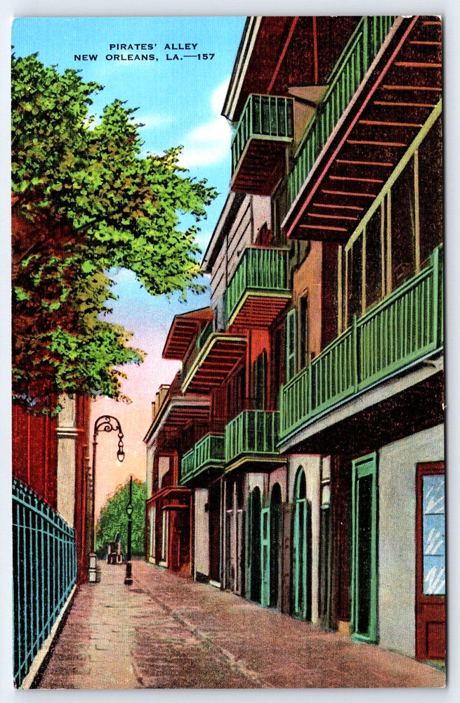 Vintage Postcard New Orleans Louisiana Usa Pirates Alley Building