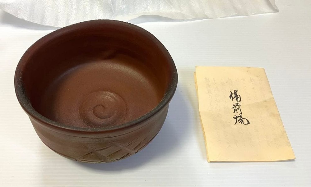 Bizen Ware Tea Utensils Bowls Set Traditional Japanese Pottery Green Crackle