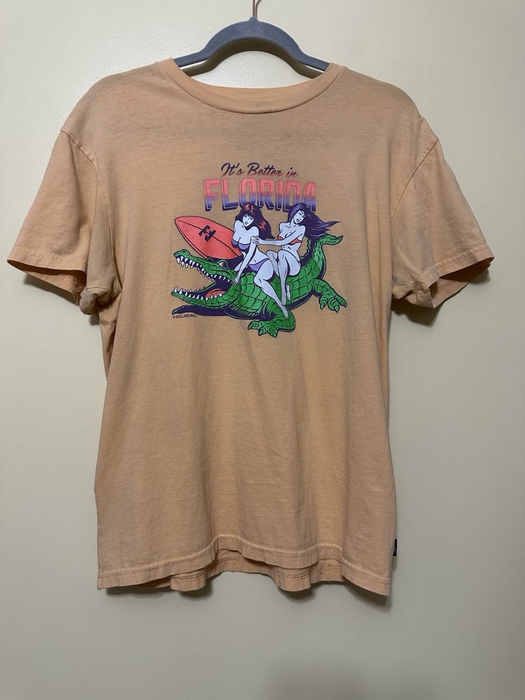 Billabong It’s Better In Florida Alligator Graphic T-shirt Men S Orange