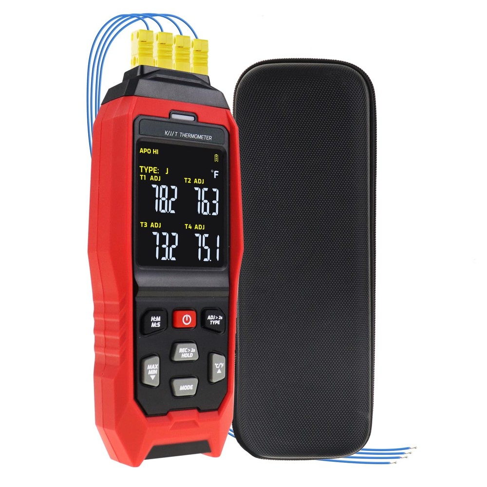 Thermocouple Thermometer Digital Data Logger Thermometer 4 Channel K/J/T Type...