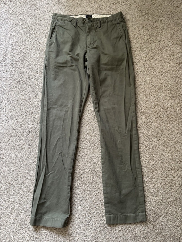 J.CREW Pants Mens Size 30x34 Long Light Olive Urban Slim Fit Chino Cotton Twill
