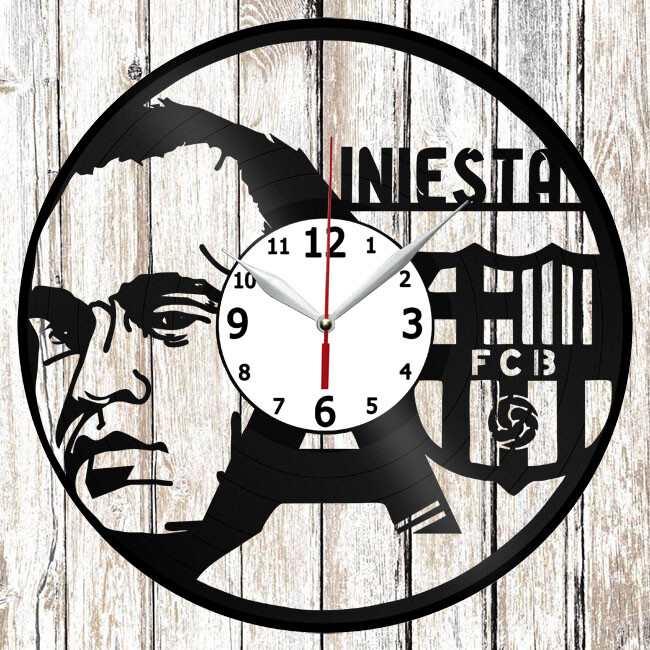 Andrés Iniesta Vinyl Record Wall Clock Handmade Decor Original Gift 4233